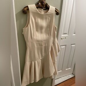 Alexander McQueen Cream Sleeveless Ruffle Mini Dress